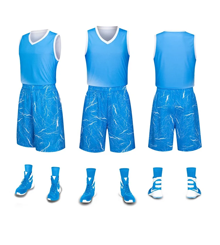 Wholesale Blank Basketball Jerseys Sky Blue Custom Blank Basketball
