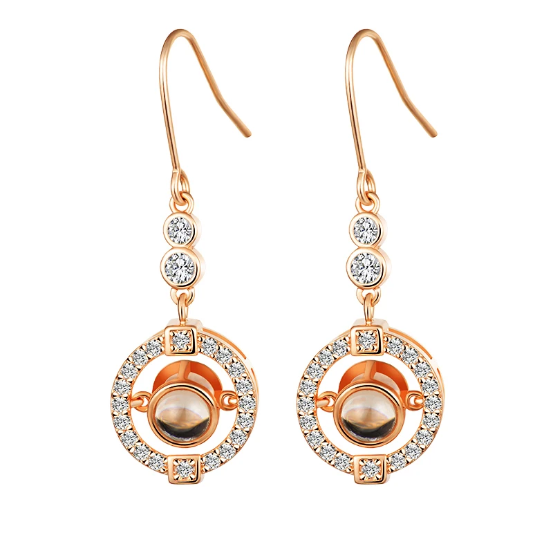 

Hot Sale 100 languages I LOVE U Women Drop Earring, Gold