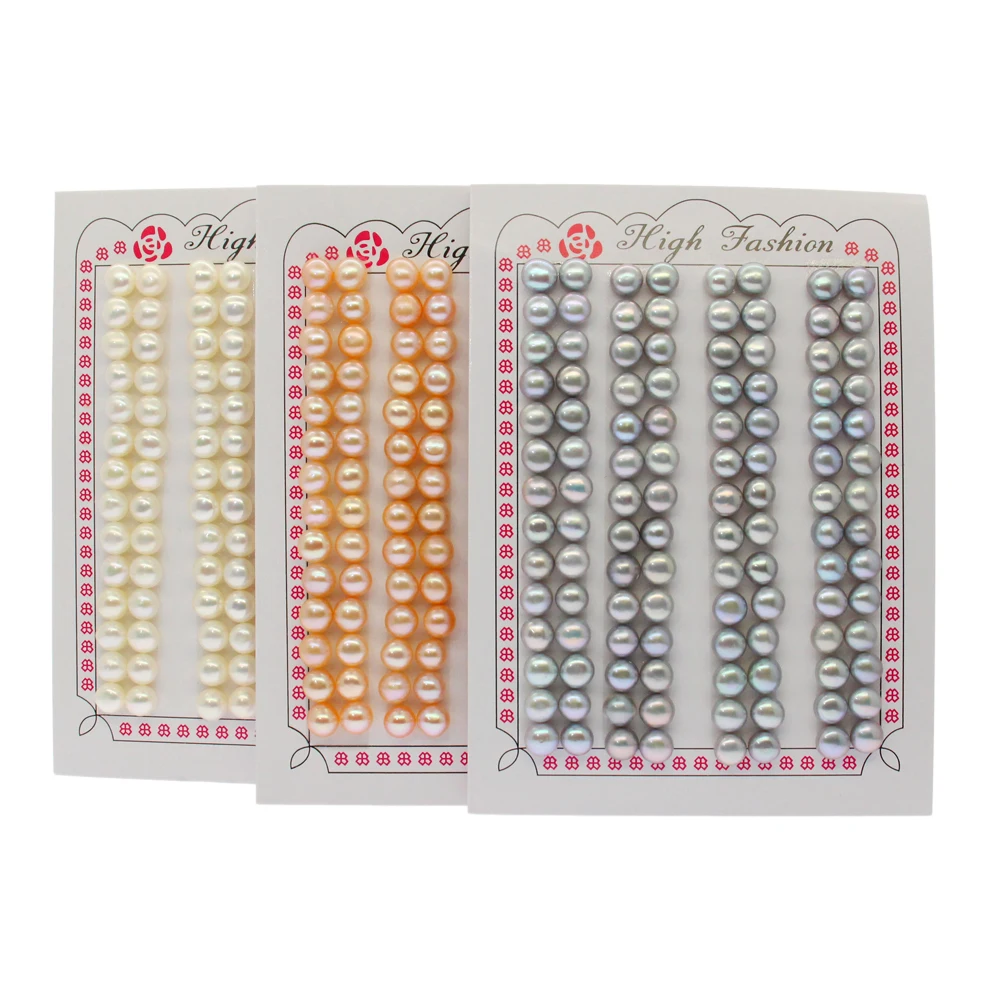 

Wholesale quality pearl button-shaped freshwater natural pearl loose pearl 200 beads/card