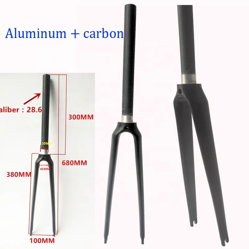 

Aluminum + carbon road bike fork 1-1/8  fork bicycle carbon, Ud matte /glossy