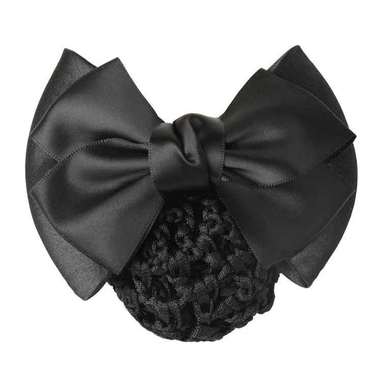 Fashion hair bow stretch fabric hair net for business women hair accessories