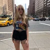 B34266A 2018 Summer Fashion young lady sexy fishnet mesh T Shirts