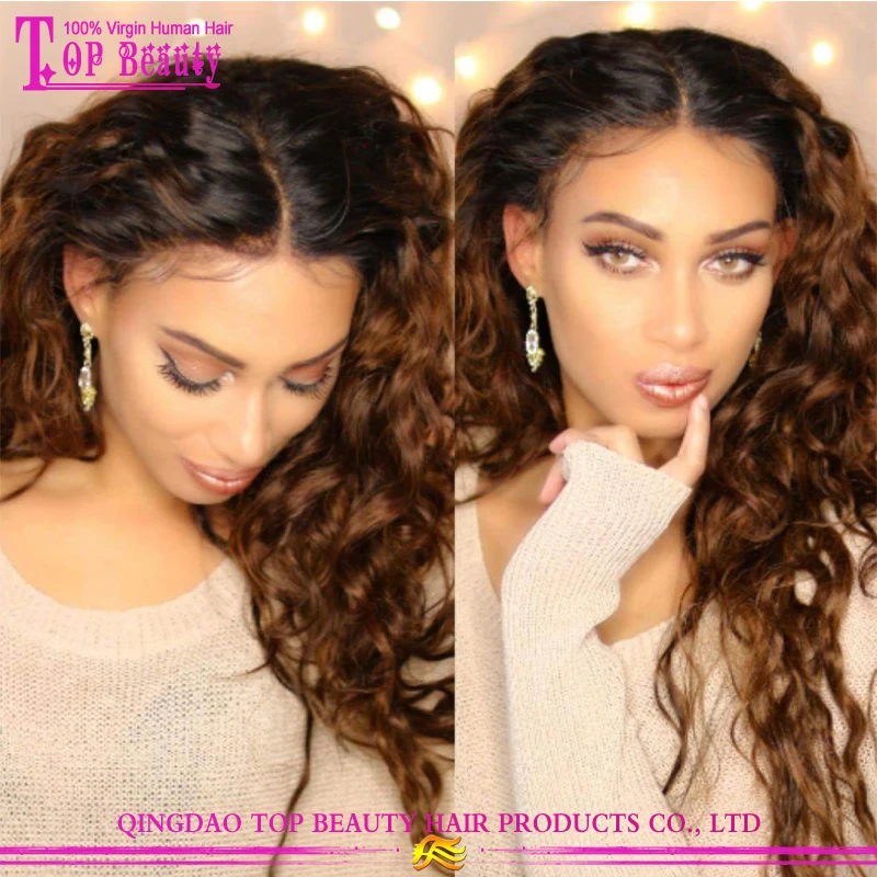 

Unprocessed Indian Virgin Human Hair Ombre Wig Lace Front In Miami Top Quality Ombre Wig, N/a