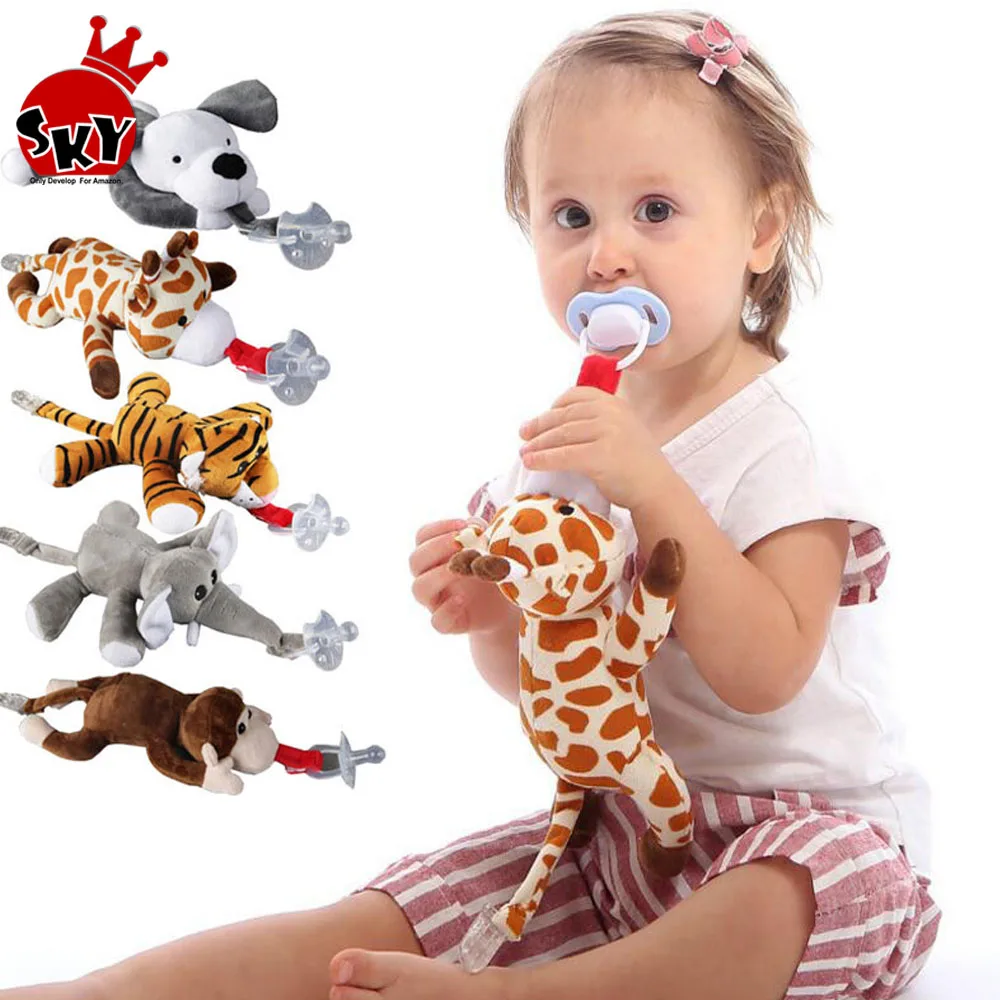 

Baby Boy Girl Dummy Pacifier Clip Chain Plush Animal Toys Soother Nipples Holder 0-2 year