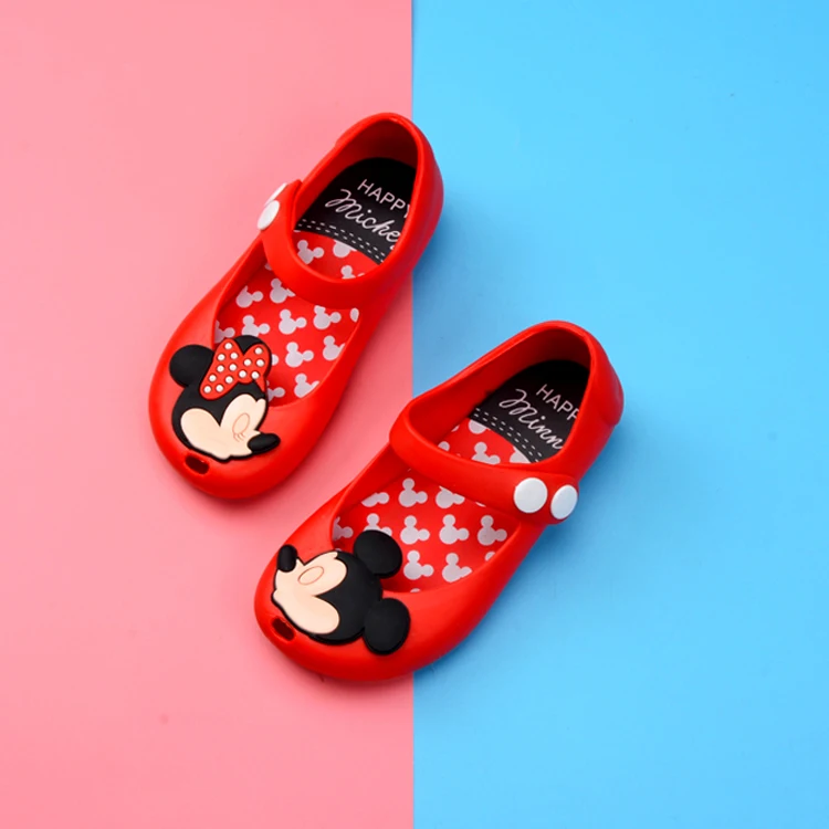 

Wholesale price cartoon mini mouse 5 colors cute design kids jelly pvc shoes