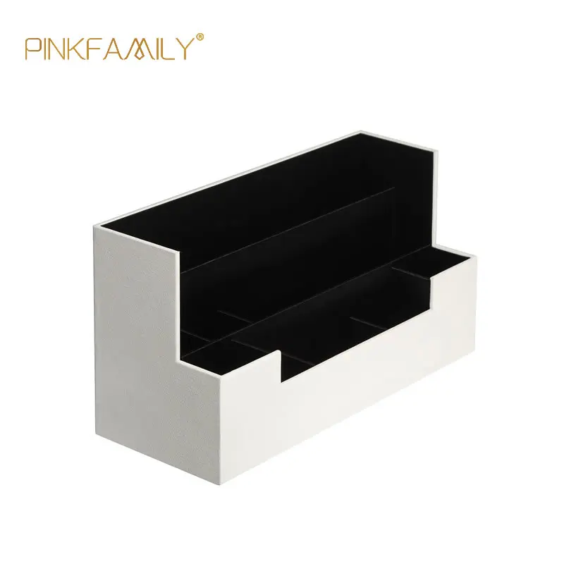 White leather multi-functional vinyl record office storage box
