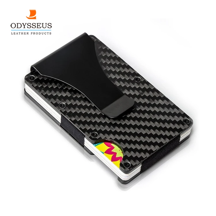 Free Sample Men Slim Rfid Blocking Carbon Fiber Wallet Money Clip Buy