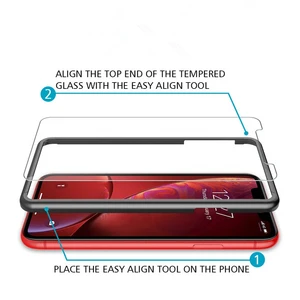 Screen Protector Designed for iPhone XR Premium HD Clarity 0.25mm Tempered Glass with Easy Installation Alignment Case Frame