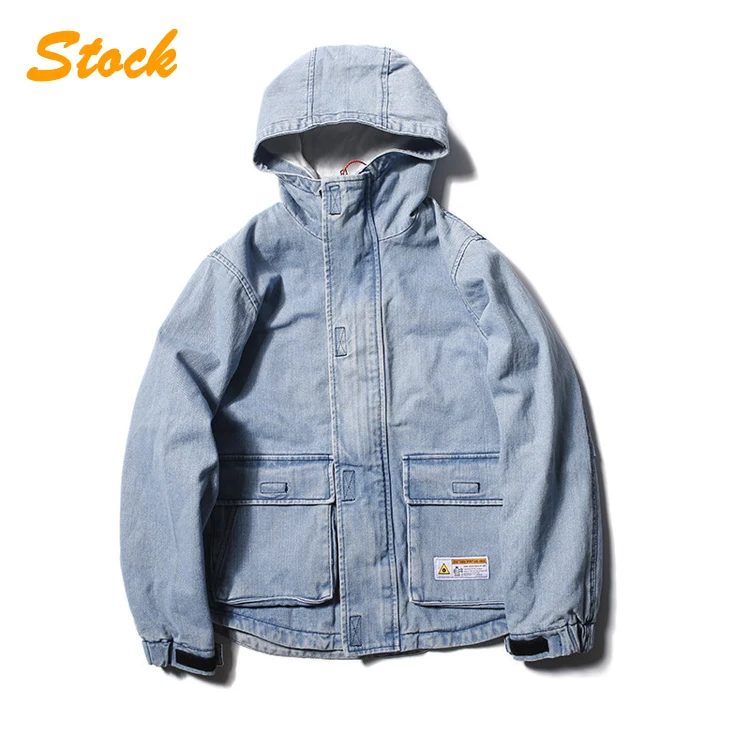 

2018 Fashion Black Light Blue Plain Mens Denim Jacket, As the pictures