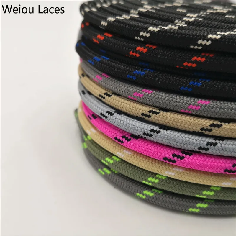 

Weiou Outdoor Round Rope Hiking Shoes Laces Wear Resistant Sneakers Boot Shoelaces Strings For Men And Women Sports Shoestrings, Bottom based color + match color,support any two pantone colors mixed