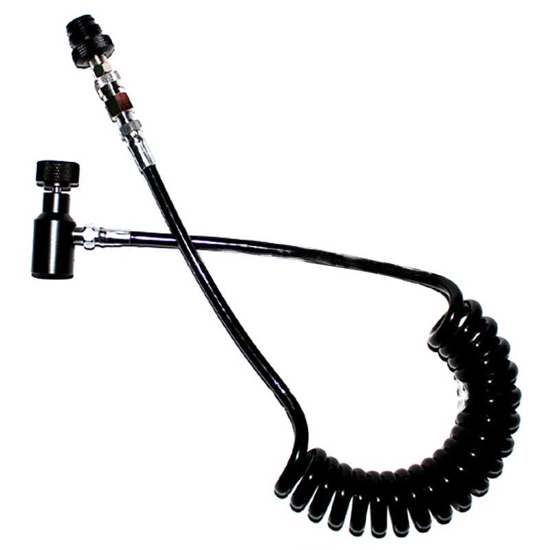 

New paintball equipment airsoft co2 tank coil remote hose thick line gauge free shipping, Black