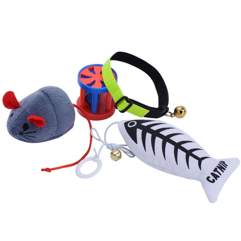 

Cat Kitten Mouse Catnip Toy With Collar Set Interactive Cat Toy, N/a