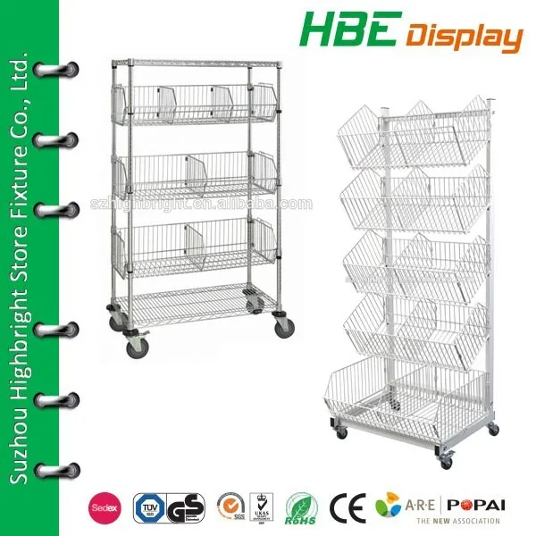 NEW STACKING WIRE BASKET DIVIDER DISPLAY SHOP WAREHOUSE RETAIL SHOP 