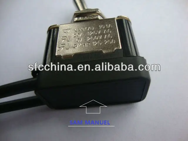UL approved Toggle Switch with waterproof boot and 12" wire