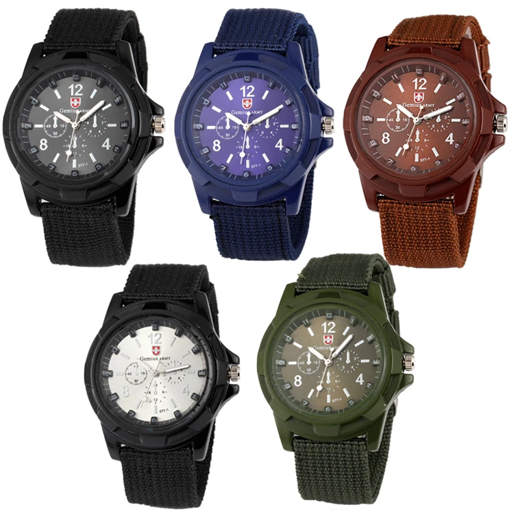 

Military Army Nylon Band Strap Sport Wrist Watch for menArmy Fashion Nylon Braided Military Strap Marine Air Force Sports Watch, Any color is ok