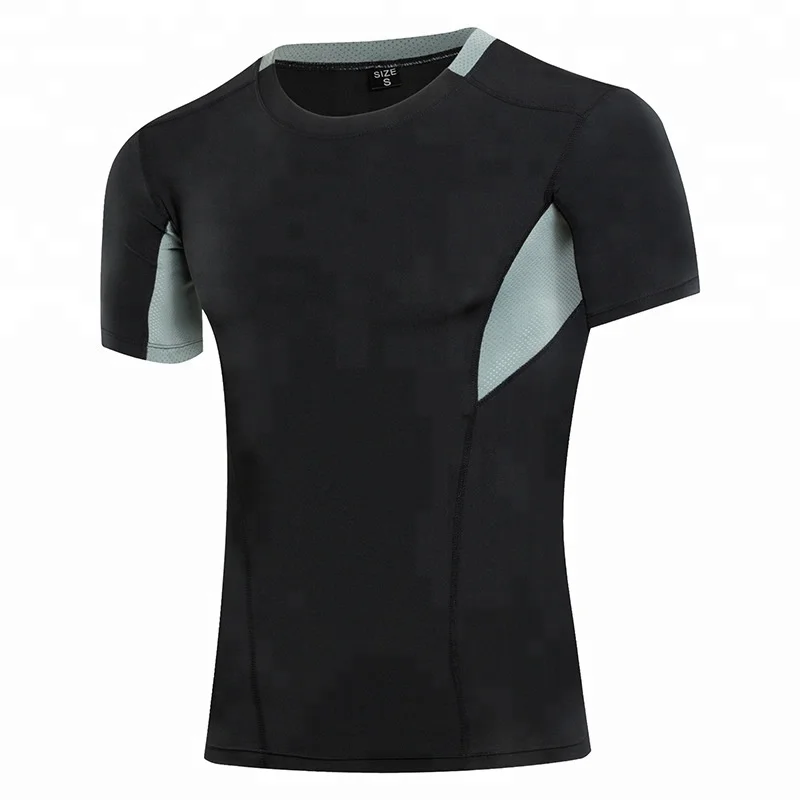 

Breathable Men Short Sleeve Shirt Fitness Clothing Sports Wear Lycra Gym Clothes Compression Quick Dry Yoga T-shirts, Multi-colors