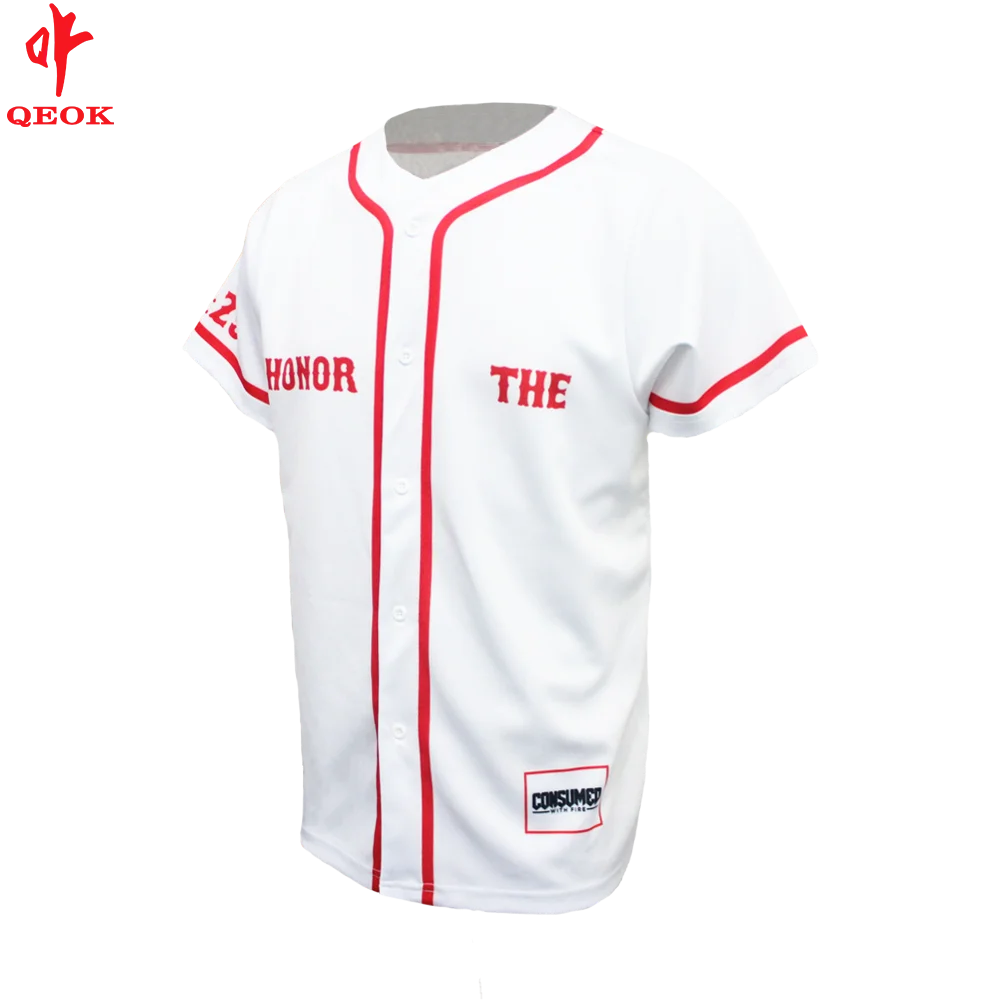 White Red Plain Blank Custom With Your Own Stitched Team Logo Design ...