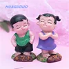 2019 Best selling home decoration yiwu export Little doll couple resin crafts for kids promotional birthday small love gift