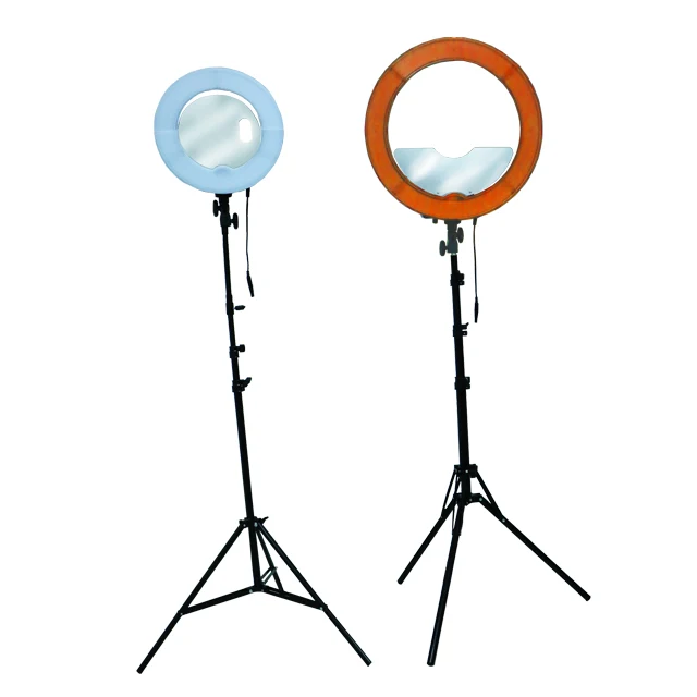 

LED 18 inch Ring Flash Light dimmable photographic circle selfie Ring Light makeup studio light stand with carry bag