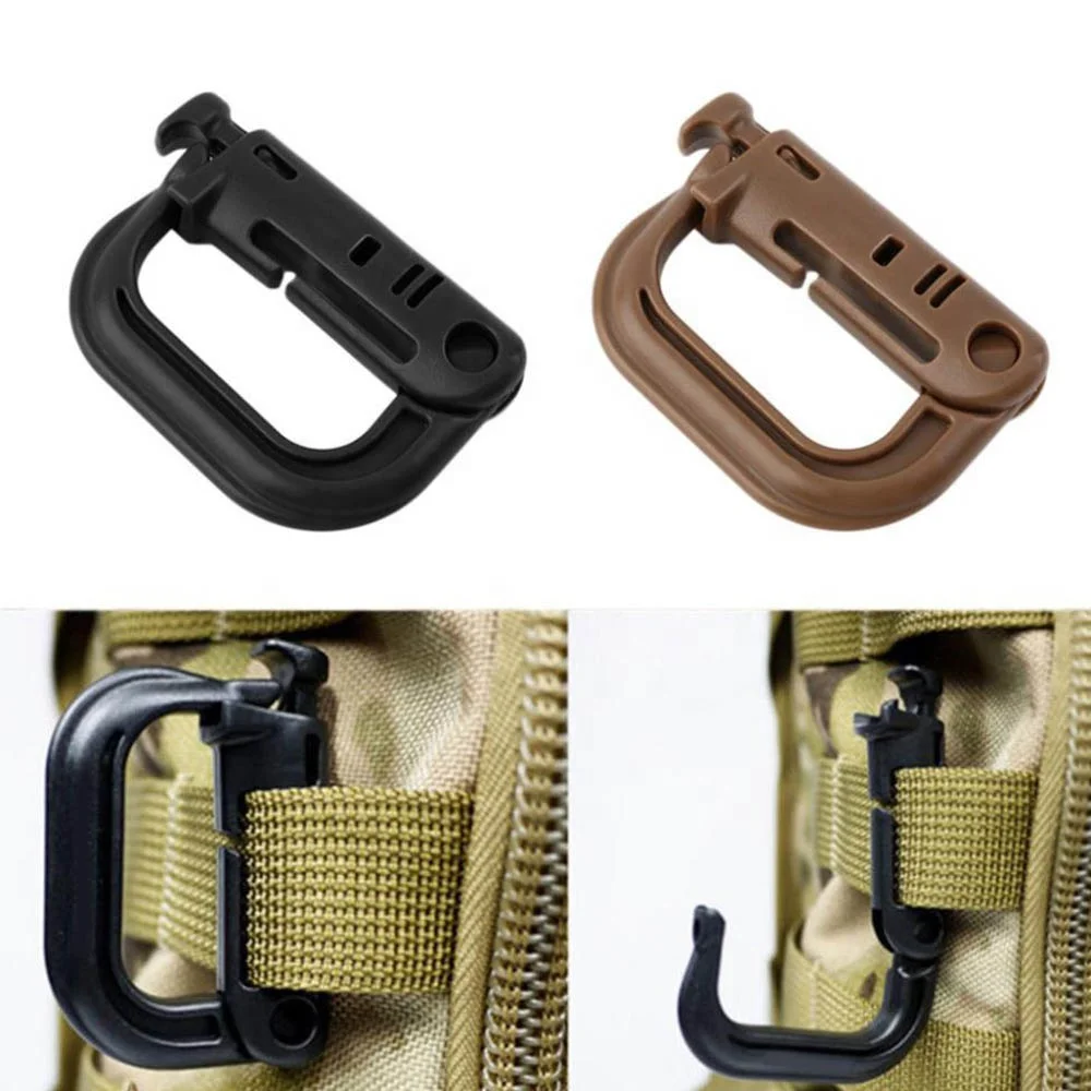 5pcs Grimlock Molle Carabiner D Locking Ring Clip Snap Type Buckle Keychain Hook