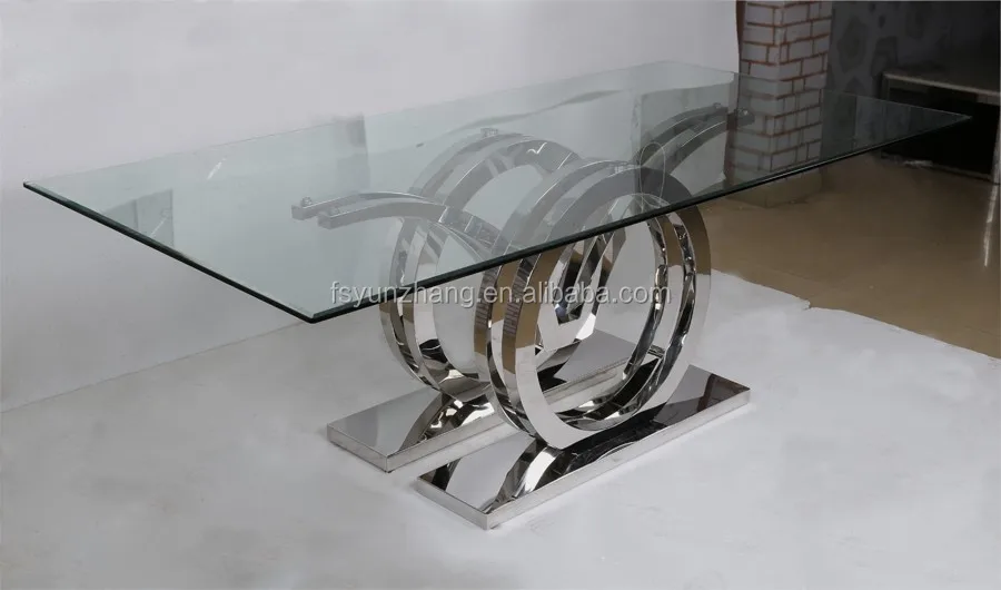 2015 venta caliente de vidrio templado con acero inoxidable base ...