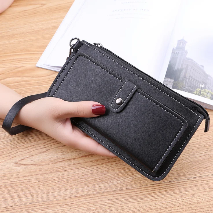 

Women's Faux Leather Zipper Wallet Clutch Large Purse Wristlet