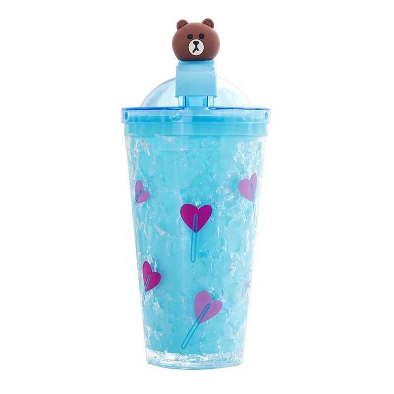 

Zogifts 450ml double wall Ice sport water bottle with cute Flamingo, rabbit, bear, cat, Color
