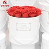 Classic elegant white round flower box flower gift box with lid wholesale custom