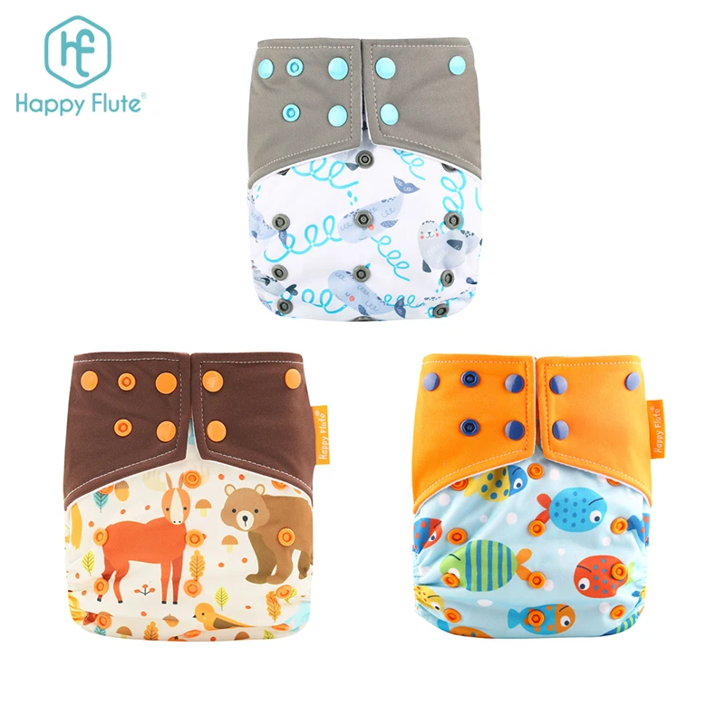 

Happyflute Eco-friendly  Happy Nappy Girls Diaper Cloth Reusable Baby Diaper, Colorful