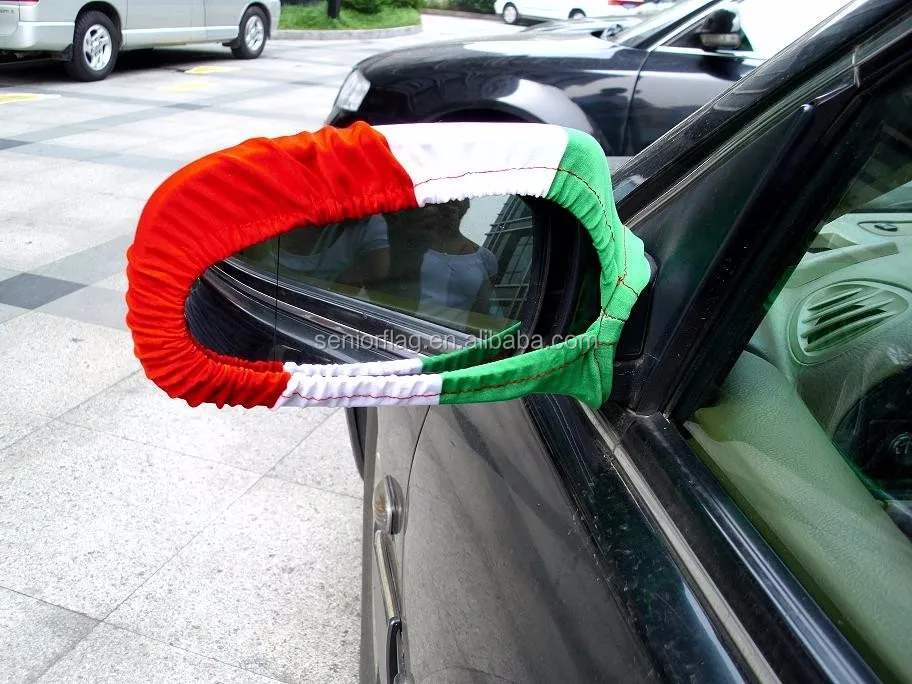 Wholesale cheap elastic polyester Poland flag car side mirror cover sock details