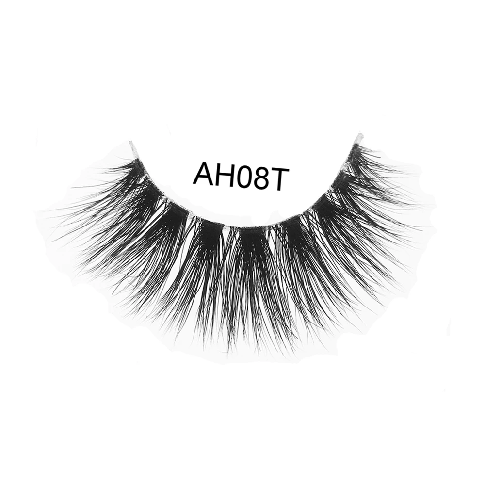 

high quality clear invisible band 3d mink eye lashes false eyelashes, Natural black