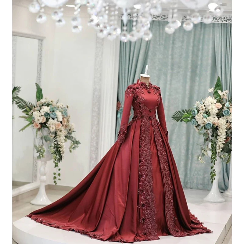 dark red gown