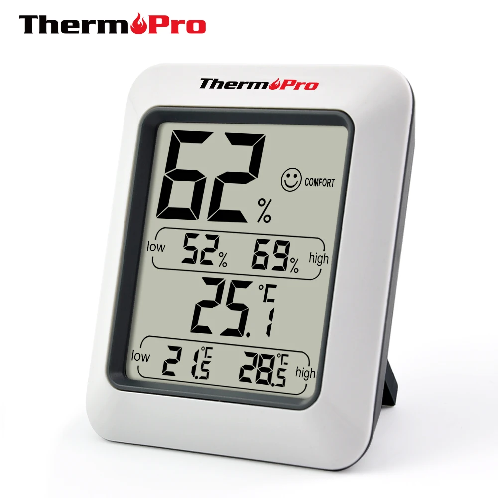 

ThermoPro TP50 Digital Hygrometer Indoor Thermometer Humidity Monitor with Temperature Humidity Gauge, White