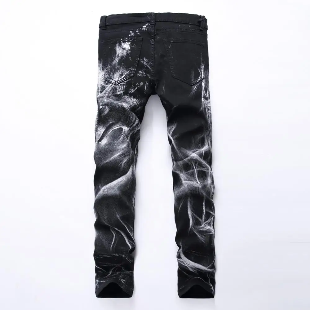 

fashion wolf print streetwear d wholesale men motorcycle jeans, As pic