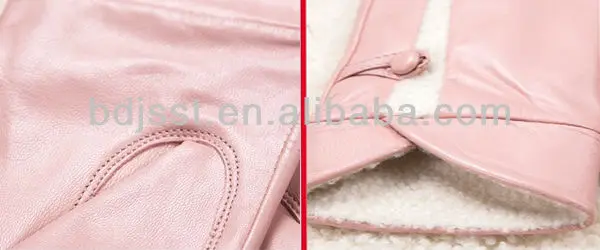 Beautiful design hot sale fashion ladies pink leather gloves DETAIL1.jpg