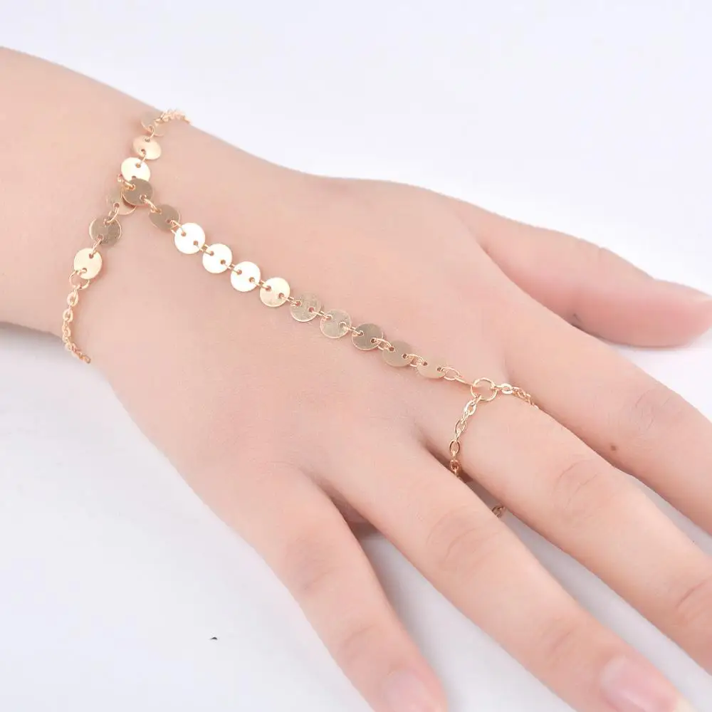 

popular Fashion Multi chain tassel bracelet chain slave finger gold bracelet