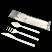 

LULA 100 Percentage NON Plastic CPLA Utensil BPI FDA Vincotte Certificate Disposable Cutlery Set Compostable Spoon Fork Knife