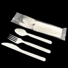 LULA 100 Percentage NON Plastic CPLA Utensil BPI FDA Vincotte Certificate Disposable Cutlery Set Compostable Spoon Fork Knife
