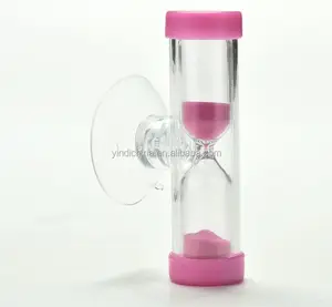 Image of Waterproof plastic suction cap 3 minutes shower timer sand timer hourglass for kids bath timing