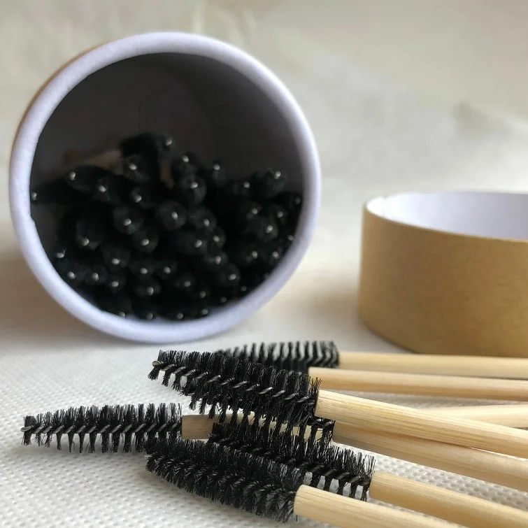 

Compostable disposable bamboo eyelash brush applicator factory wholesales eye lash wands with bamboo handles