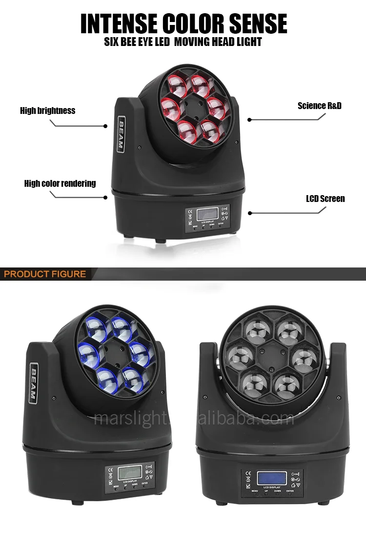 6x10w Rgbw 4in1 Led Mini Moving Head Stage Bee Eye Light Buy Bee Eye