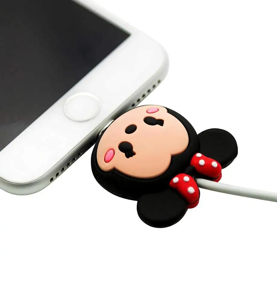 Factory supply cute silicone USB data cable protector for smart phone cable accessories protects cable