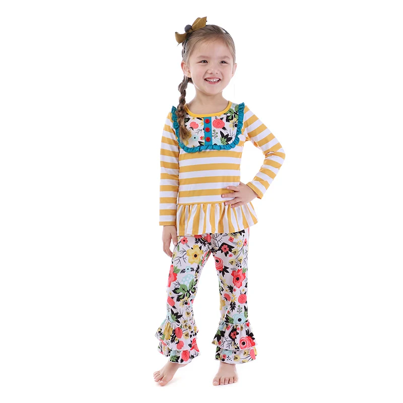 

Girl Boutique Outfit Set Bulk Wholesale Ruffle Pants Outfits for Children, N/a