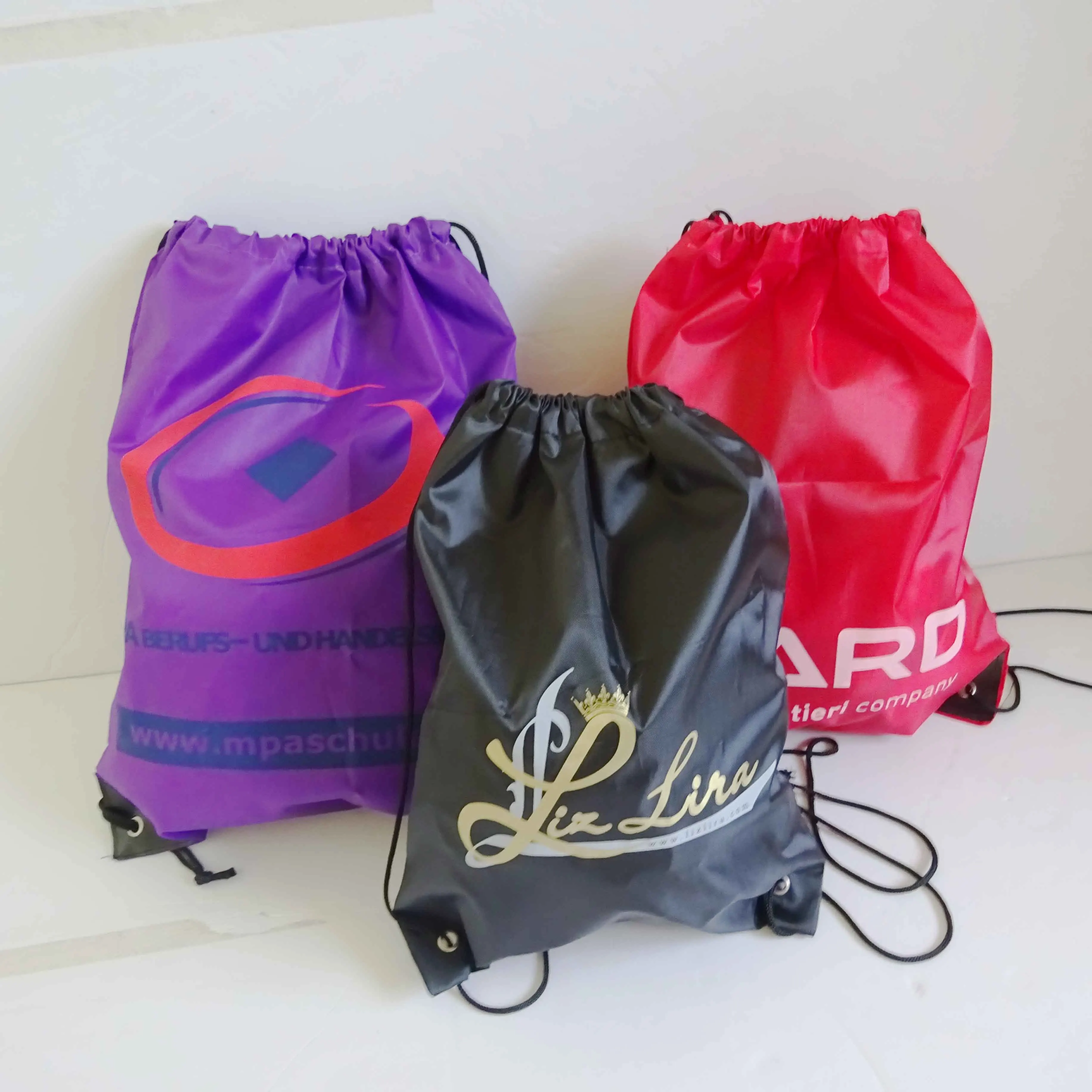 Custom Printed Logo Drawstring Backpack Draw String Bag/ Non Woven Backpack Bag
