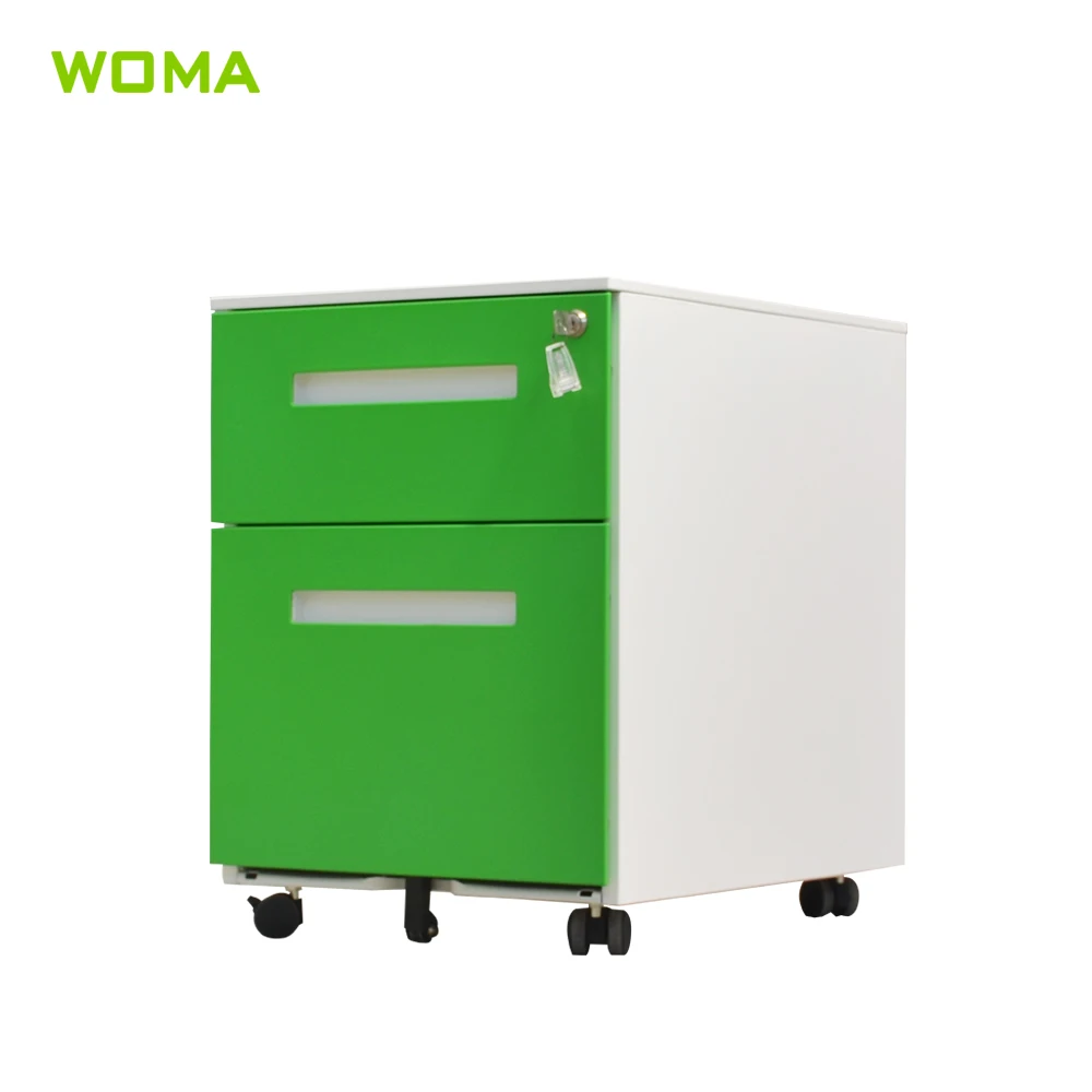 Modern Office Mobile 2 Drawer Steel Colorful File Cabinet Metal