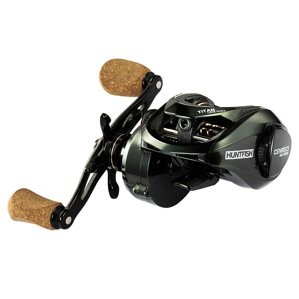 

CEMREO 13+1BB 12kg All Metal Left Hand Right Hand Baitcasting Fishing Reel for Saltwater, Black+gold