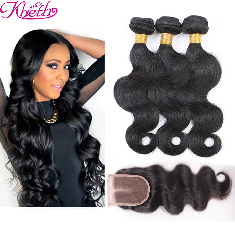 

wholesale price from manafature human hair bundles with closure 4x4 free part body wave brazilian remy virgin hair, Natural color/any colors
