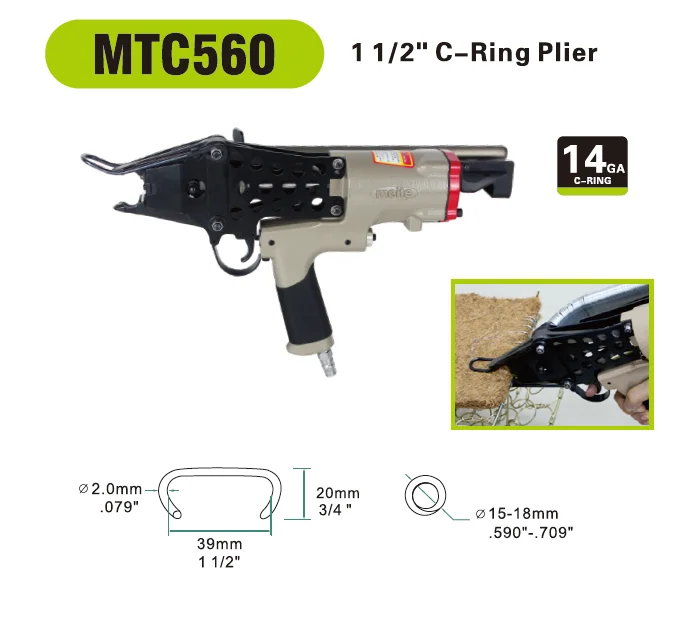 Meite Mtc560 Air Pneumatic Plier C Ring Gun Crown Upholstery Hog Ring