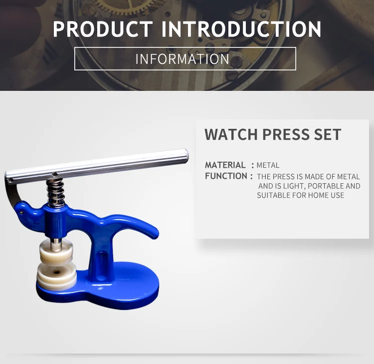 New Crystal Hand Press And Watch Back Case Cover Closer Press Tool With