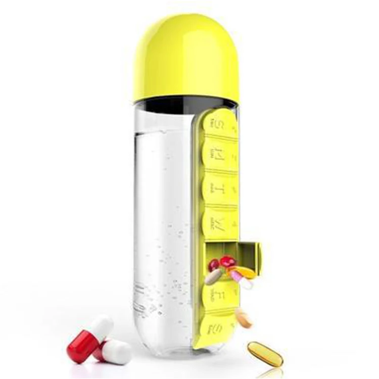 

BPA-Free Plastic Leisure Pill Organizer Water Bottle, Customized color